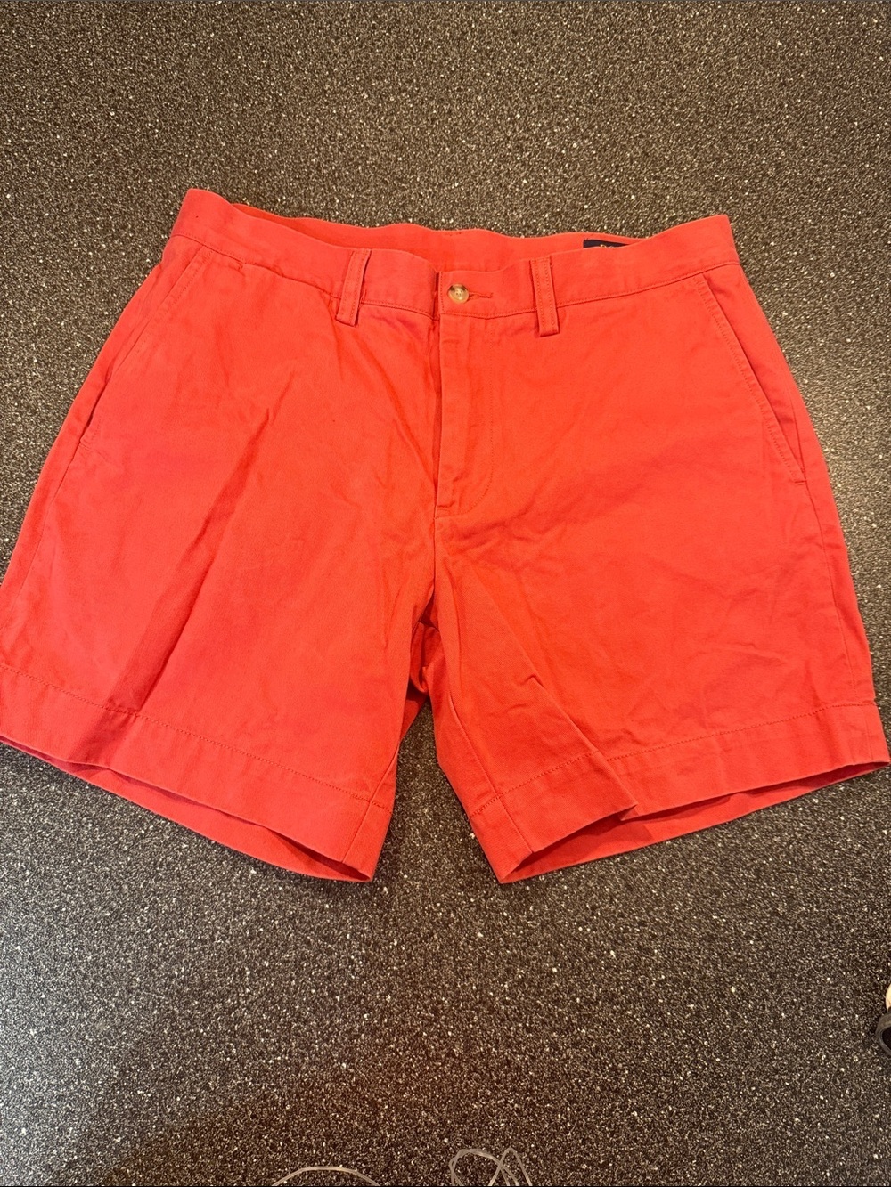 Polo by Ralph Lauren Bright Coral Flat-Front Chino Shorts - size 33 6 inch short